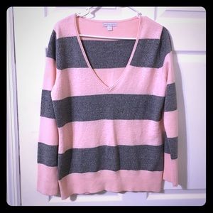 New York & Company Pink & Grey Sweater L